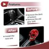 HEROFFIX 8.7cm Skull Shift Knob, Universal Gear Shift Knob, Resin Stick Shifter Lever Knob for Automatic and Manual Cars, with 3 Adapters, Red, 1 Set