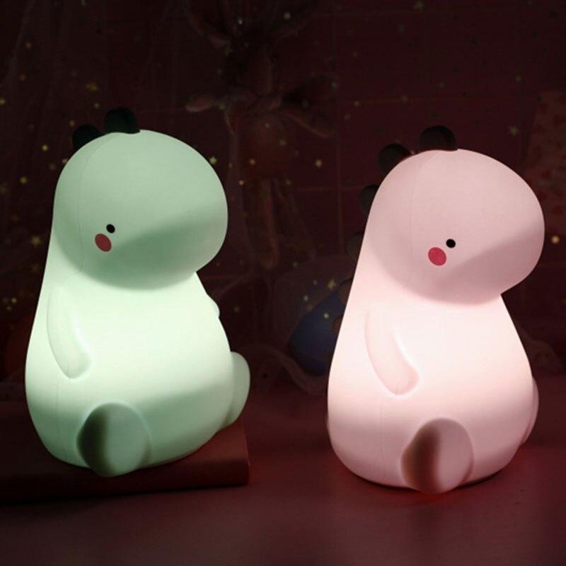 DinoToon Dinosaur LED Night Lamp Night Lamp Tap to change color USB Light Battery A1 | LED Table Lamps
