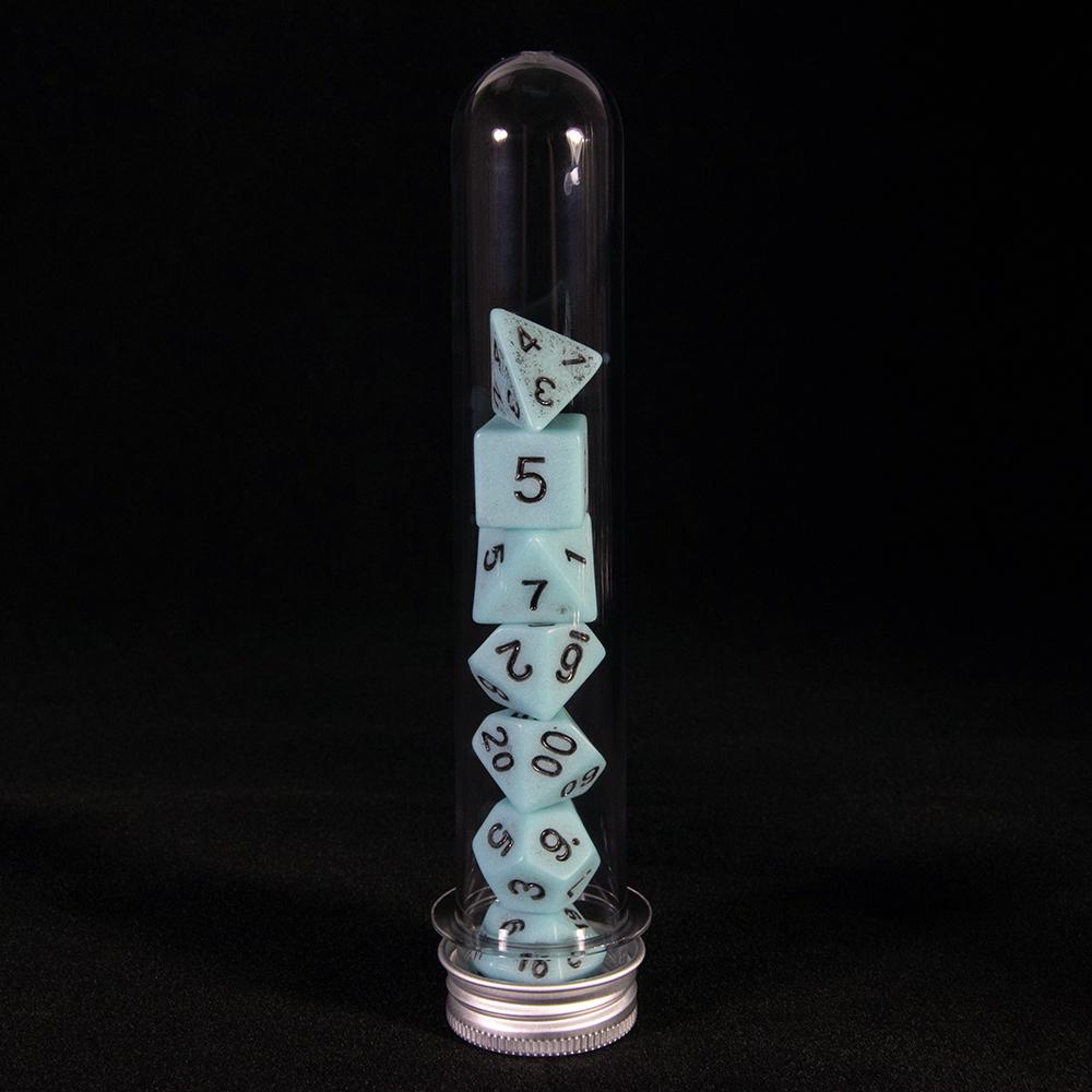 7Pcs Polyhedral Dice Opaque Polyhedral Game Dice with Tube for RPG DND D20 D12 D10 D8 D6 D4 Table Game