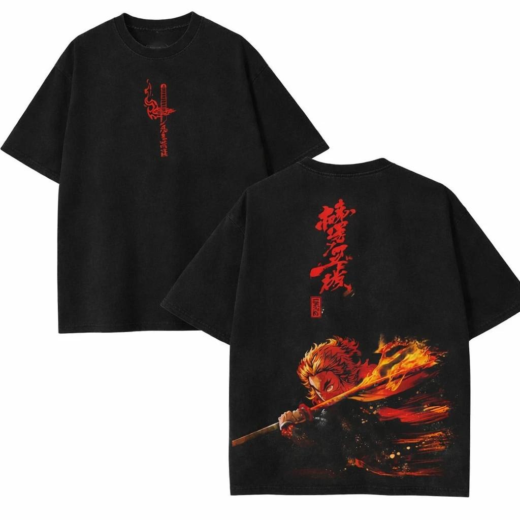 Anime Vintage Washed Tee, Anime T-T-Shirt, Gift for Anime Fans Anime, Demon Slayer M