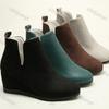 Fashion Women Wedges Ankle Boots Retro Luxury Suede Shoes Autumn British Style Mid Heels Boots Ladies Casual Botas Mujer Plus-size 42
