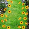 10pcs Garden Stakes Decoration Sunflower Yard Stakes Lawn Pathway Ornaments Waterproof Flower Pot Stick Indoor Outdoor