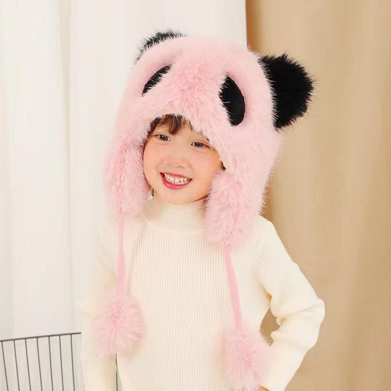 Thick and Warm Knitted Children's Cute Plush Ear Protection Fashion Warm Hat