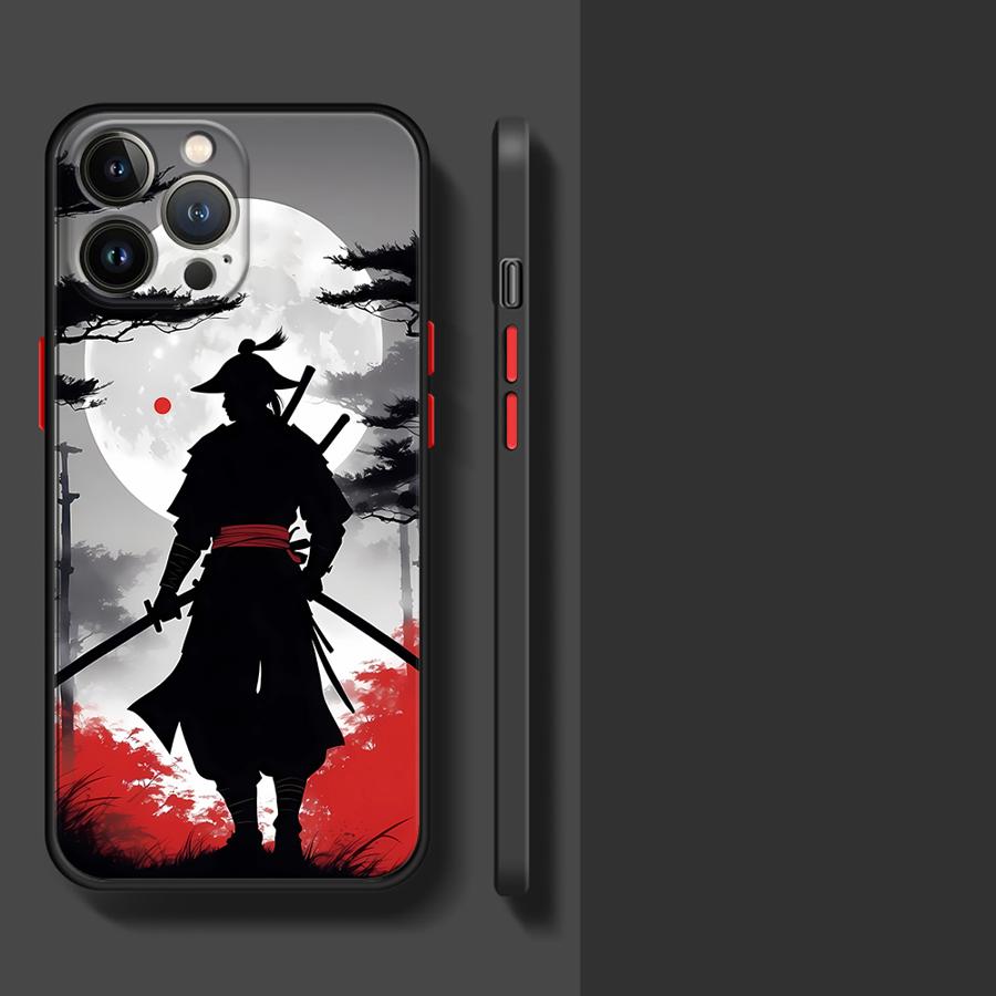 Anime Samurai Cool Phone Case for Apple iPhone 15 16 Pro XS Max 16e 13 14 Plus XR SE 7 8 12 11 Pro plus Matte