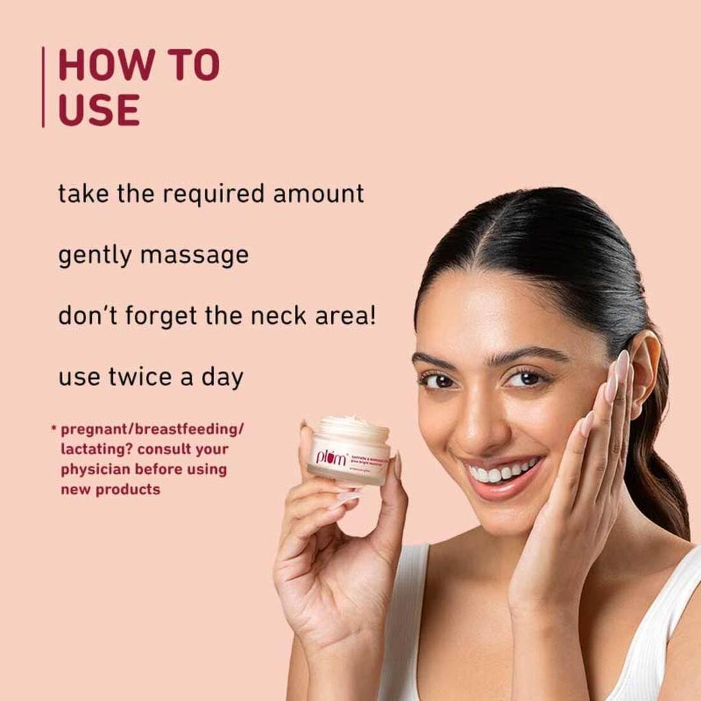 Plum Saffron & Kumkumadi Daily Glow Moisturizing Cream SPF 35 50g Quick-Absorbing Bright Skin