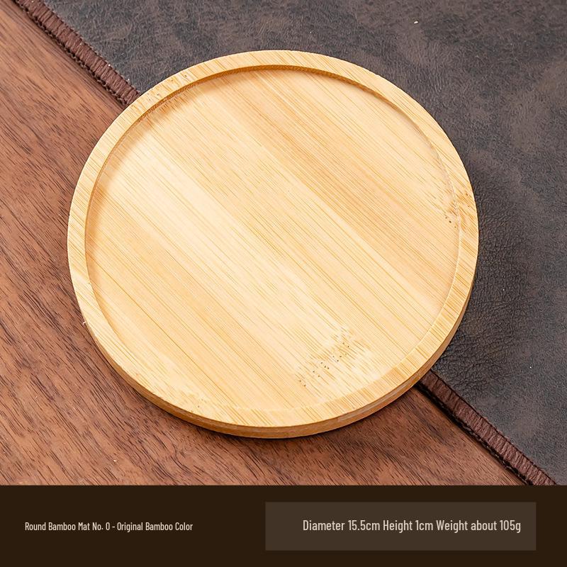 Round Bamboo Anti-Slip Mat & Tray for Indoor Plants, Coasters, and Decor