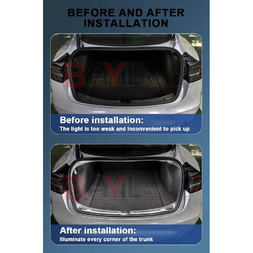 Car Trunk light For Tesla NEW Model 3 highland 2024 2025 Interior atmosphere light Rear Tail box lighting Auto Accessories
