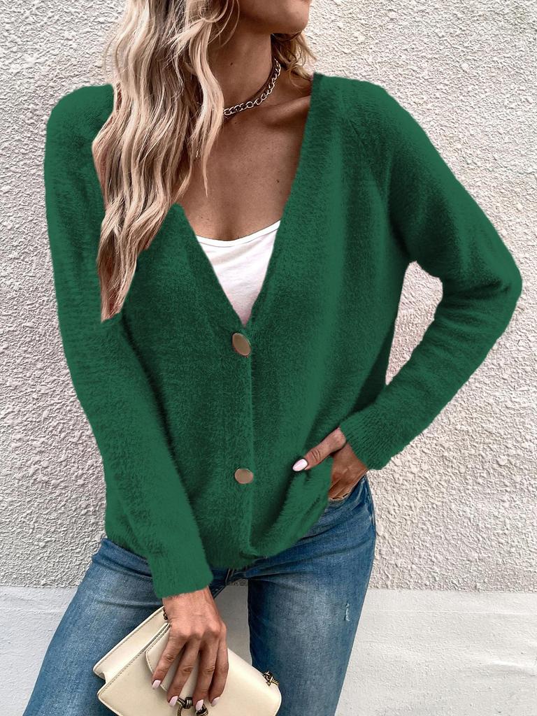 2025 European Autumn/Winter Women's Simple Button-Up Cardigan Sweater Coat