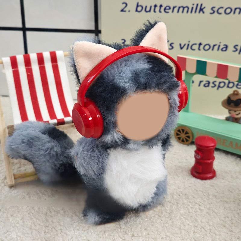 17cm Doll Clothes For Labubu Cute  Dinosaur Elephant Cat Plush Suit Jumpsuit Kawaii Headwear Doll Dress Up Game Decor For Gift