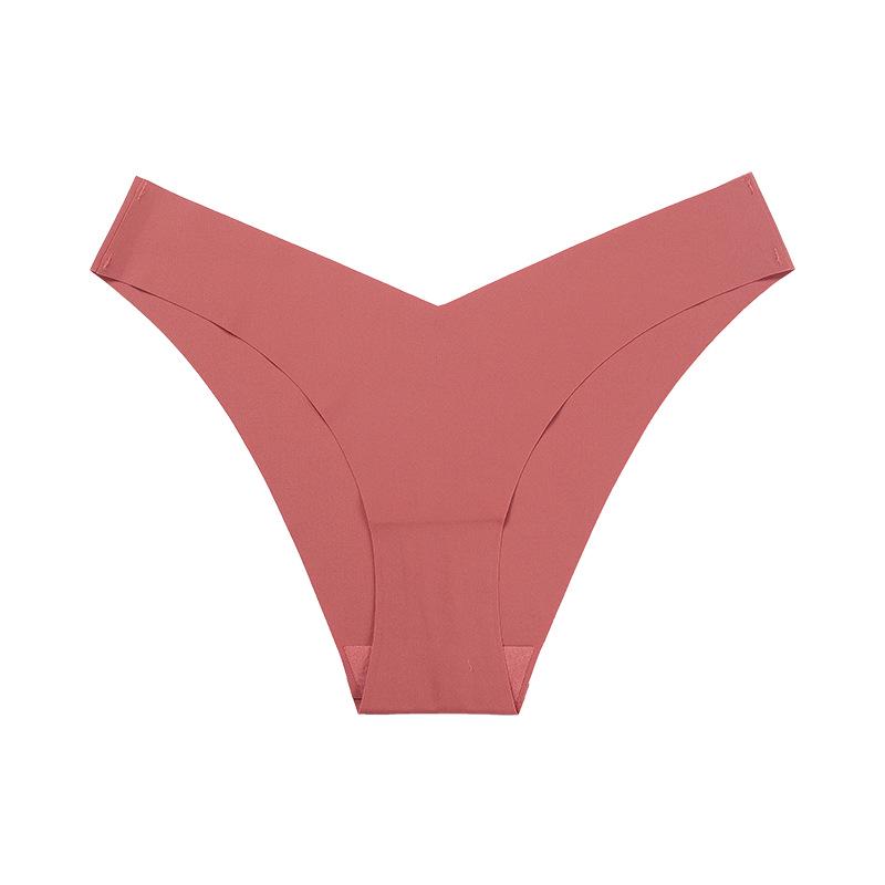 Plus Size Ice Silk Seamless Maternity V-Neck Low Waist One-Piece Sport Breathable Brazilian Panties