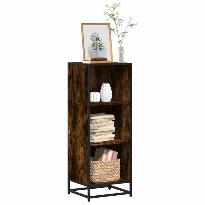 VidaXL Bookcase Smoked Oak 40x35x107.5 Cm Engineered Wood, Bookcase, Room Divider, Separator, Cabinet of 849111