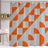 Orange Medieval Shower Curtain Bathroom Decorative Modern Abstract Geometric Art Shower Curtain, Waterproof 180X180CM