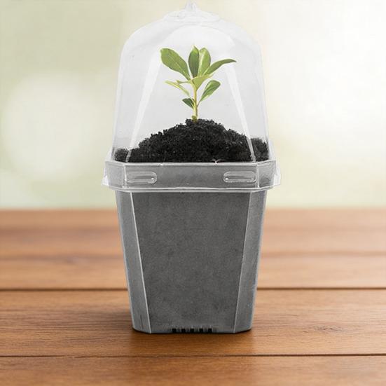 Przezroczyste doniczki do szkółki roślin Plastikowe wielokrotnego użytku doniczki na sadzonki z kopułą wilgotnościową 3" Doniczki ogrodnicze Małe doniczki na sukulenty zioła sadzonki sadzonki