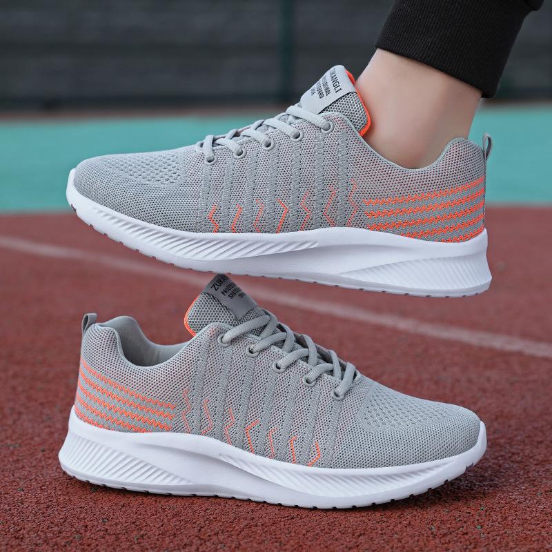 Black brand men's shoes mesh breathable sports shoes soft sole light running shoes men's thick sole comfortable casual travel shoes