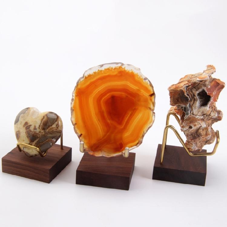 Walnut Crystal Display Holder Multifunction School Office Restaurant Tabletop