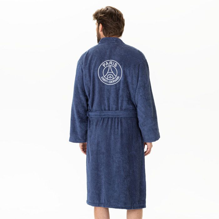 Peignoir adulte 100% coton - psg parisian - bleu - taille m