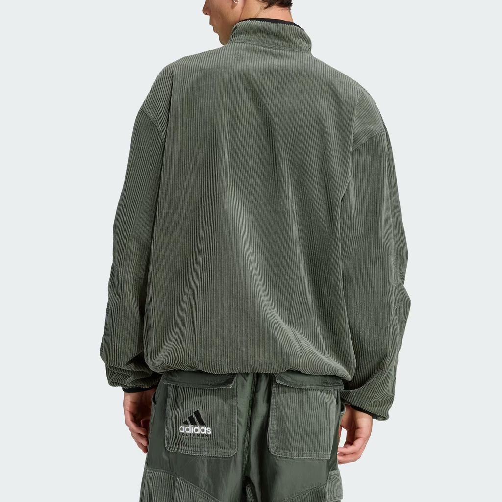 Adidas Equipment Series FW25 Reversible Corduroy Loose Fit Stand Collar Zip Long Sleeve Jacket Men Jackets JV7660