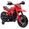 Moto da cross elettrica per bambini dai 3 agli 8 anni, batteria da 6V, 2 motori, clacson e rotelle di addestramento, capacità di carico 30KG, rossa