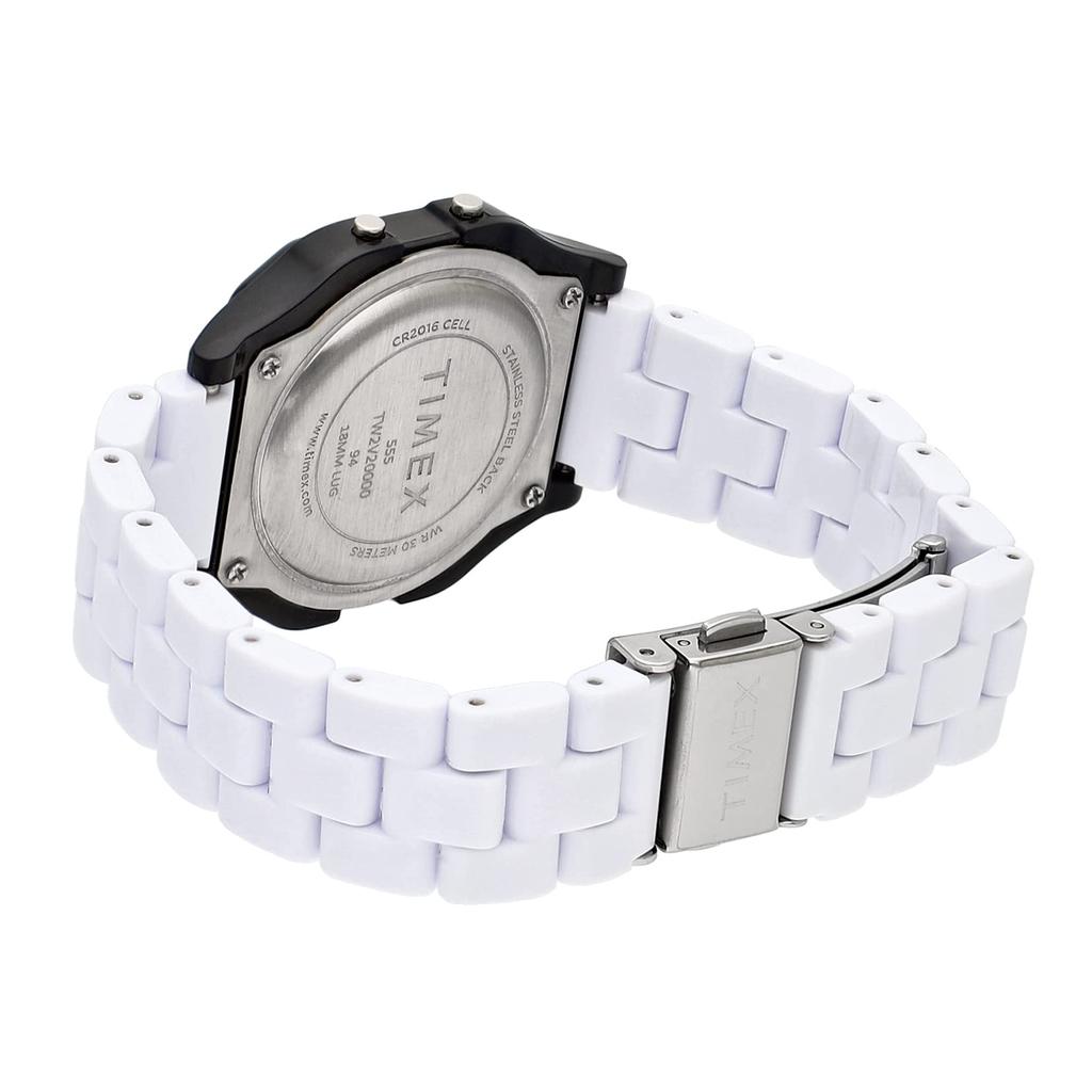 TIMEX Classic Digital Tile Collection Unisex Watch TW2V20000-1 Black Dial Quartz White