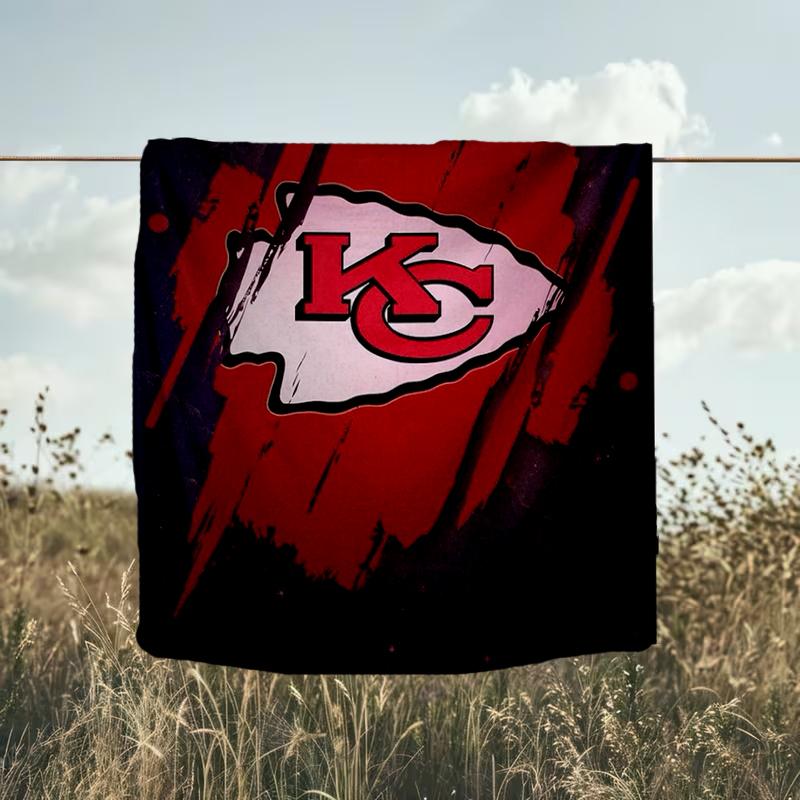 1PC City Chiefs Emblem Printed Soft Flannel Blanket Throw for Adult Bedroom Living Room Sofa Camping Travel Fan gifts Christmas Gifts