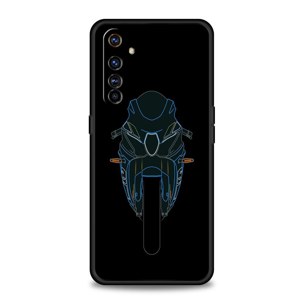 Moto Cross Motorcycle Sports Phone Case For Realme 10 9 8 5G 7 6 GT2 Pro Plus 9i 8i C21 C11 C25 C35 GT Neo 2 3 3T Black Cover