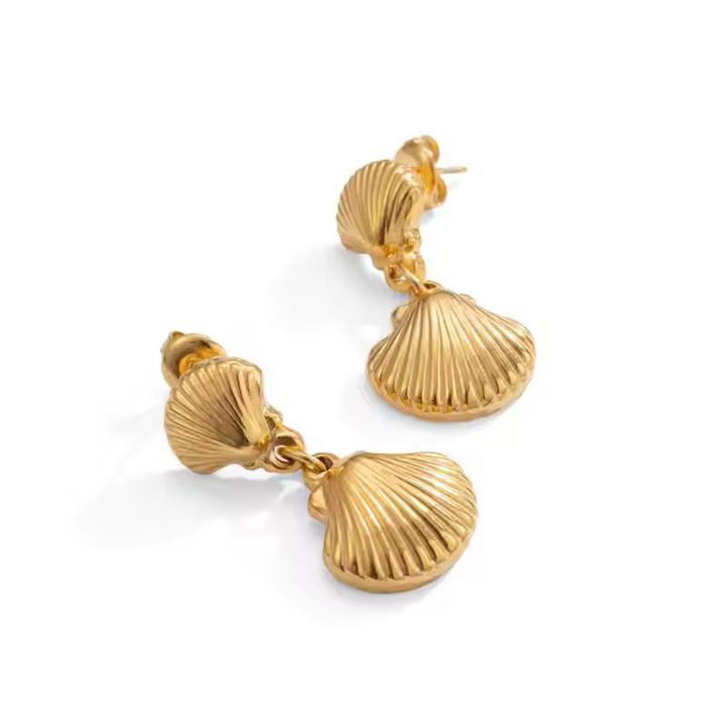 316L Stainless Steel Shell Pendant Drop Earrings Foxanry Fashion Elegant Prevent Allergy Birthday Jewelry Gifts EL0044