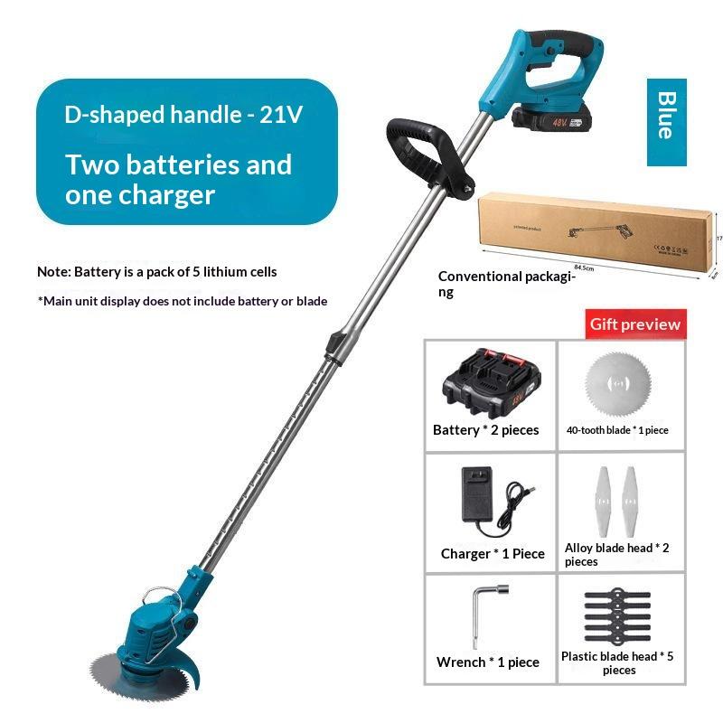 Cordless Electric Grass Trimmer Lightweight Rechargeable Lithium Battery Adjustable Handle for Backyard Garden Care