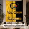 Custom Text Tapestry Pittsburgh Steelers Print Wall Tapestry Indoor Living Room Wall Decor