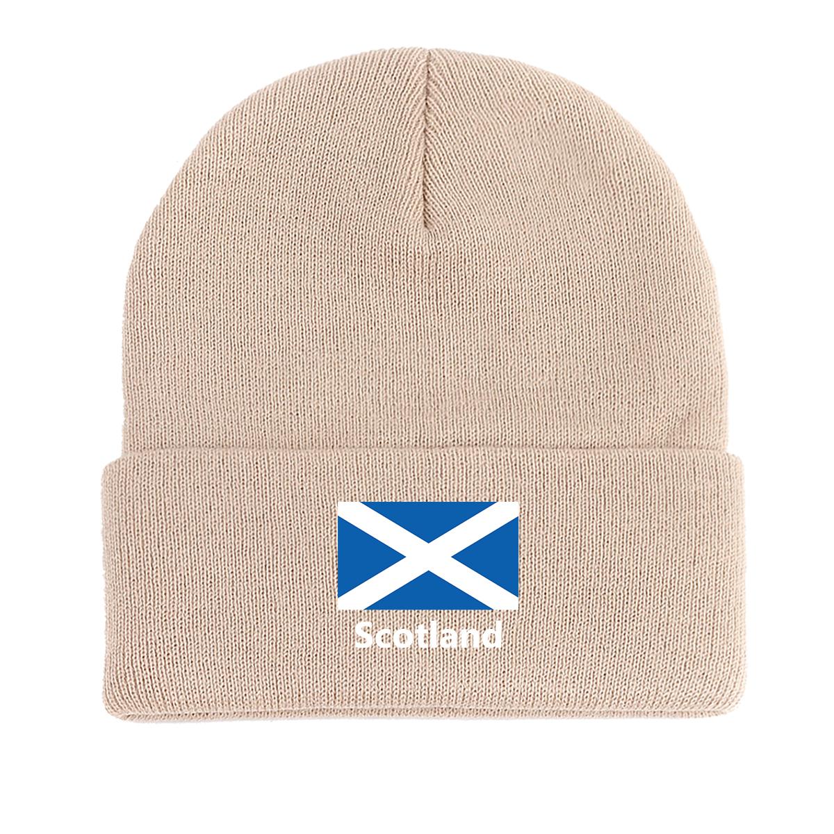 

Принт Флаг Шотландии Вязаная шапка бини, Патриотическая женская шапка Эластичная Осенняя Унисекс Шапка бини с помпоном Вязаная шапка бини as the picture бежевый