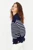 Women's Fashionable Stylish Sweater Black Wide Fit Couple Striped Knitwear Sweater