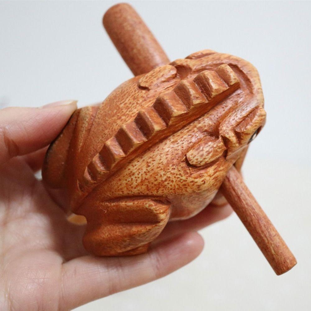 Handcrafted Frog Musical Instrument Wooden Lucky Frog Crafts Home Office Desk Decor