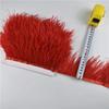 1Meters Fluffy Colored Ostrich Feathers On Ribbon Tape Trim Tassel Fringe 8-10Cm Sewing Flecos White Wedding Dress Clothes Decor