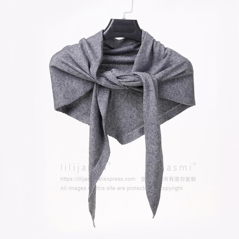 Women 160x40cm Triangle Scarf Shawl Wool Neck Warmer Solid Color Multipurpose Cowl Pashmina Female Soft Spring Knit Accessories