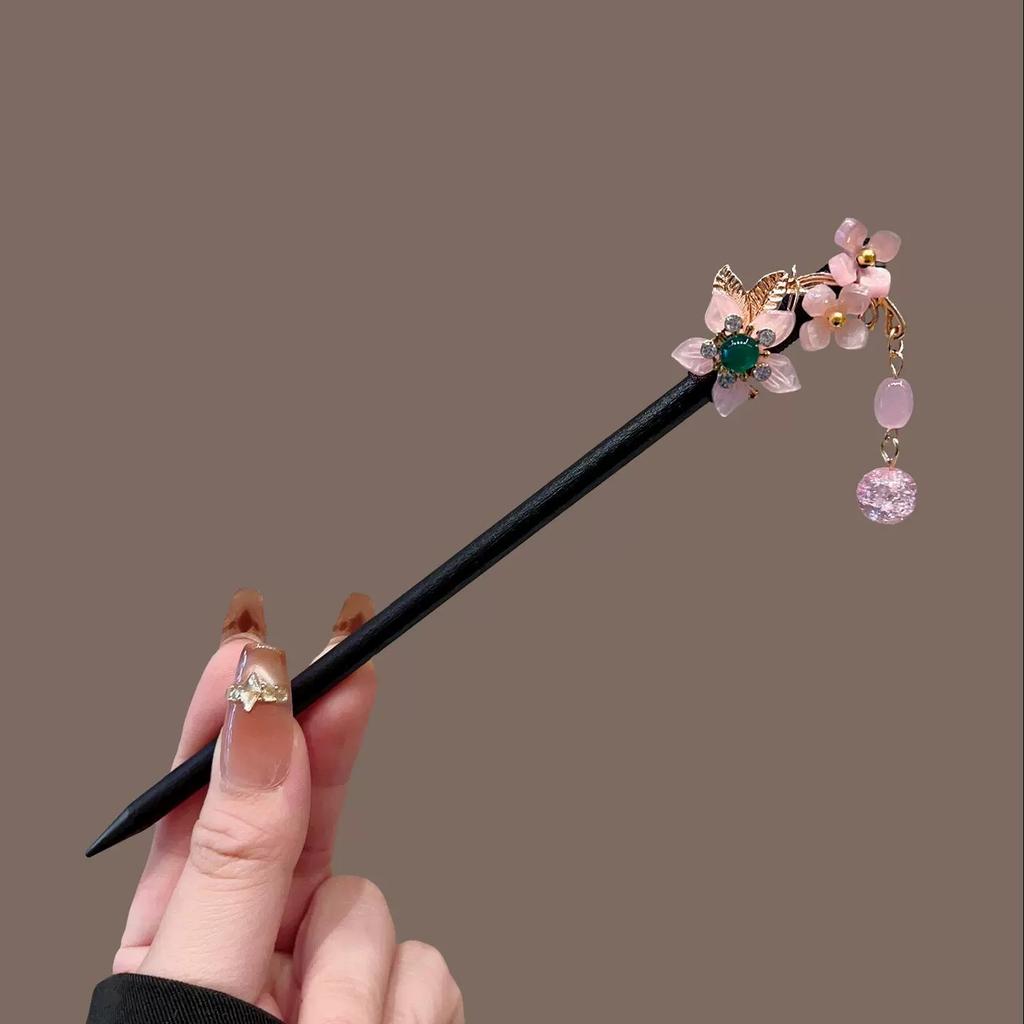 Antique Wooden Hairpin Women's Elegant Hair Stick New Chinese Simple Cheongsam Hairpin Headwear Jewelry Hair Accessories