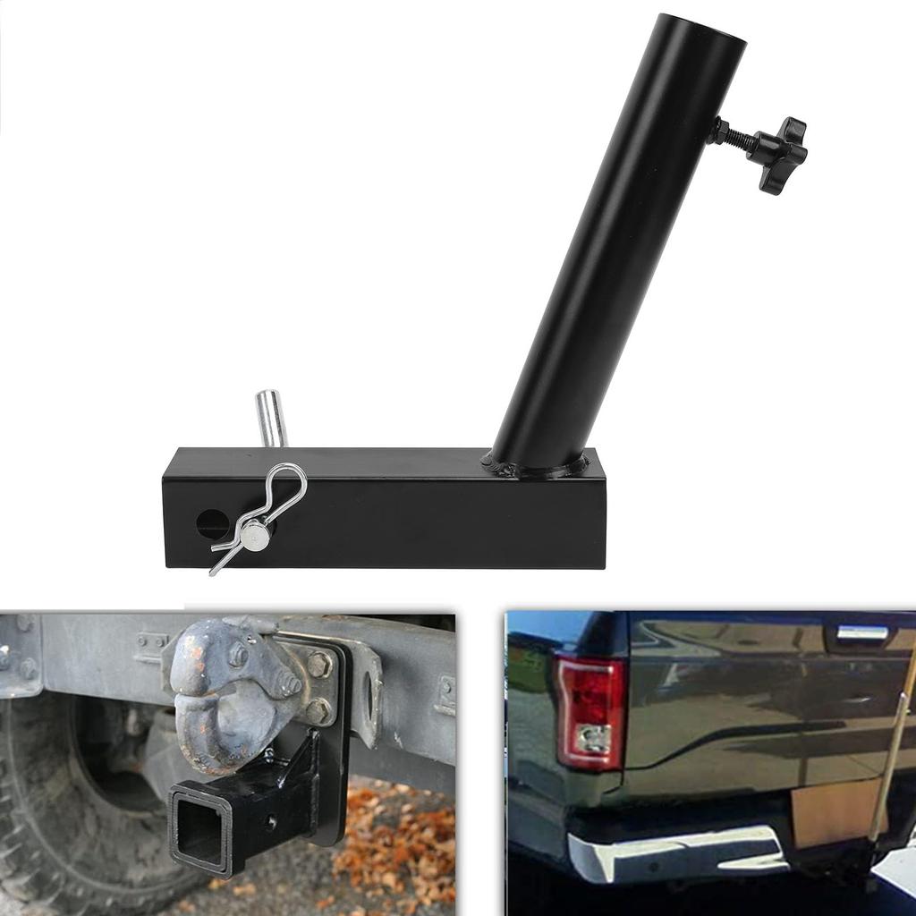 Heavy-Duty Metal Alloy Angled Hitch Flag Pole Holder, Universal Trailer Truck RV Hitch Flag Pole Mount for 2-Inch Hitch Receivers