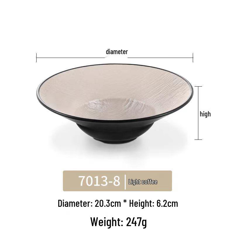 Melamine Japanese Conical Hat Bowl - Large Plastic Soup, Rice, and Noodle Bowl