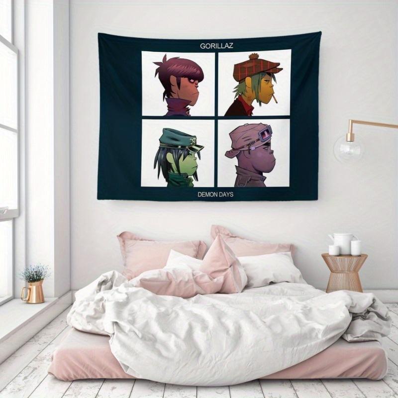 VIKAMA Gorillaz Demon Days Gobelín Virtuální Kapela Kreslená Postavička Závěsná na Zeď do Ložnice Obývacího Pokojového Dekor