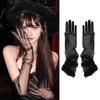 Bridal Lace Gloves Five-Finger Sheer Wedding Gloves Elegant Long Short Mesh Gloves for Women Tea Party Cocktail Party Prom