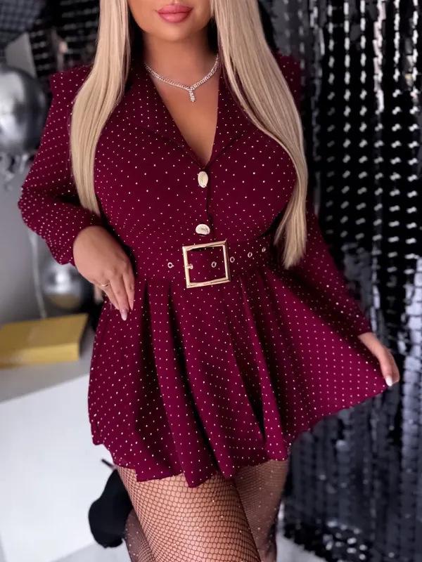 

2025 European & American Style Women s Instagram Dress with Lining S маджента