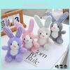 Adorable Checkered Long-eared Bunny Plush Toy Soft Stuffed Rabbit Doll For Kids