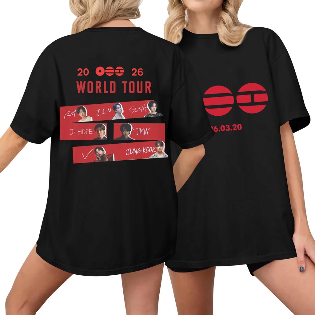 Women's Casual Printed T-Shirt Round Neck Pullover Short Sleeve Top