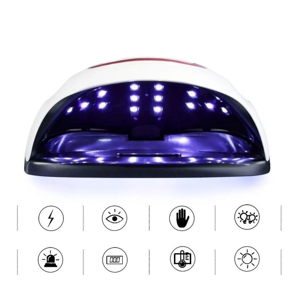 SUN T5 MAX 220W Nail Dryer Machine Drying All Gel Nail Polish Uv Led Nail Lamp Dryer With Sensor LCD Display