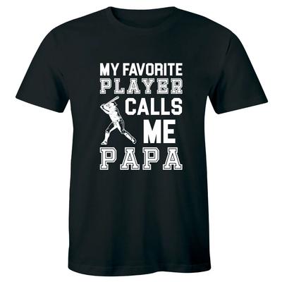 Mein Lieblingsspieler nennt mich Papa Herren T-Shirt Baseball Sport T-Shirt Geschenk für Papa