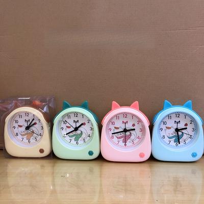 Modern Cartoon Cute Cat Animal Shape Small Watch Children's Study Clock