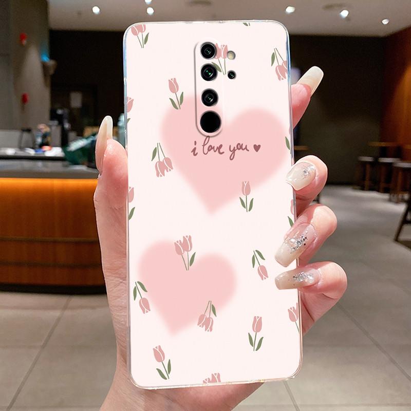 Custodia Per Xiaomi Redmi Note 8 Pro Note8 Capa Fiore Farfalla Protettiva Sottile Custodie Trasparente Morbido Silicone TPU Copri Telefono