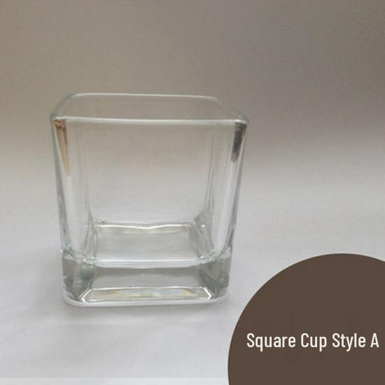 DIY Transparent Glass Candle Holder - Square & Round Windproof Cups for Homemade Scented Candles