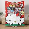 1pc Hello Kitty Christmas Celebration Blanket, Cute Home Decor for All Seasons, Living Room, Travel, Camping, Car Blankets, Beach, Office Naps, Soft T