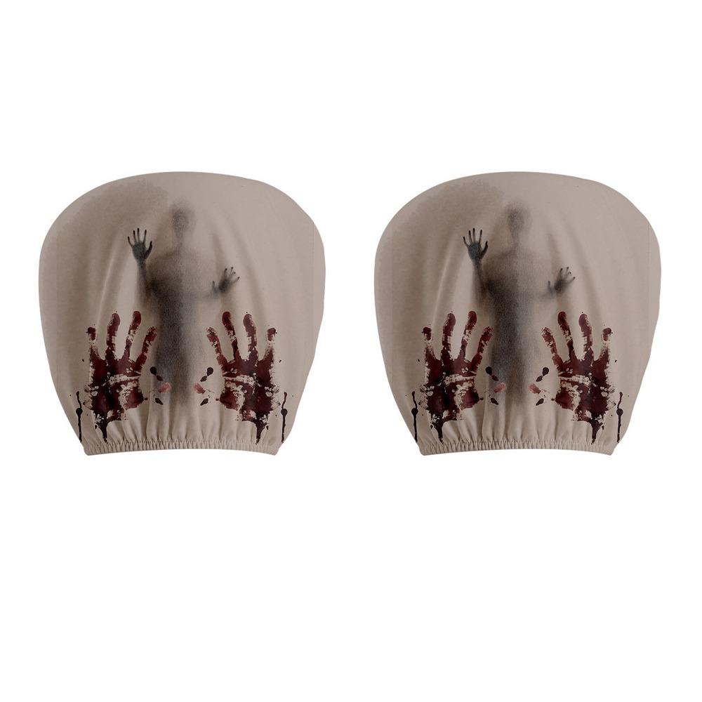 2 Pcs Halloween Accessories Car Headrest Covers Ghost Car Seat Headcover All Seasons