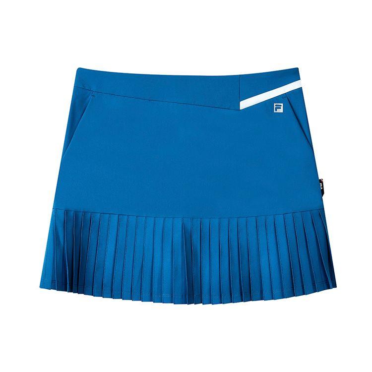 Fila Athletics Color Block Comfortable Fashion Golf Pleated Casual Skirt Women Skirts Princess-Blue A11W135326F-BU