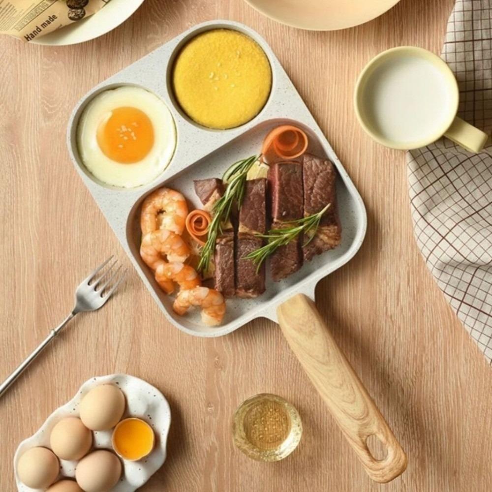 Multi-Section Egg Frying Pan Non Stick Cookware Breakfast Frying Pan  Efficient Cooking